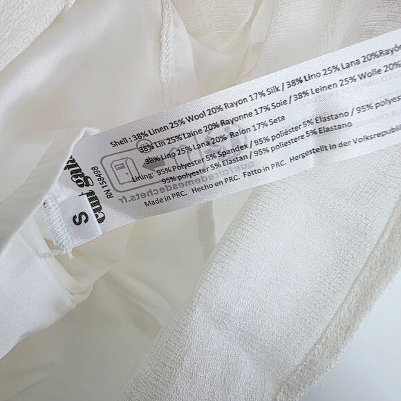 Cult Gaia Lisssett Mini Dress Off White Cream Puffy Sleeve Fit & Flare Sz Small - Picture 7 of 12